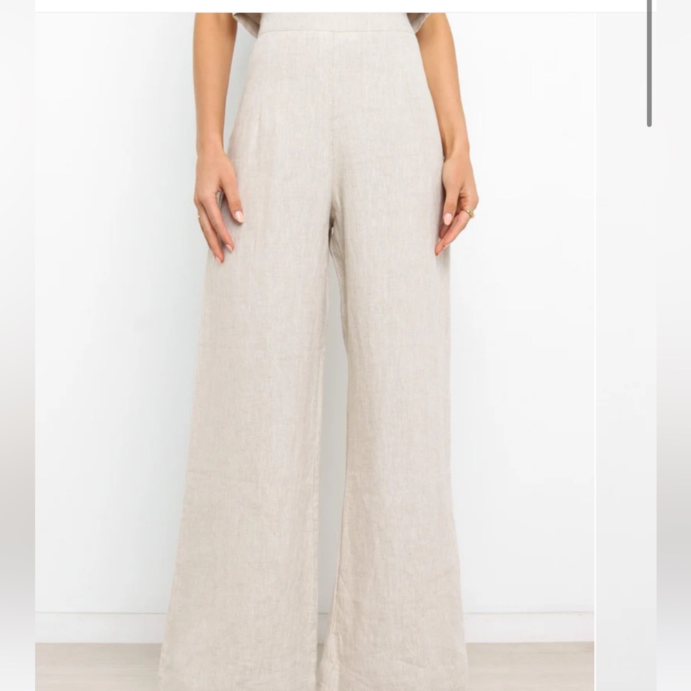 Petal & Pup Devlin Linen Pant - Beige - Size 6